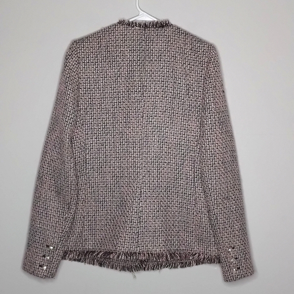 Karl Lagerfeld tweed blazer size 6 pink black - Picture 2 of 10